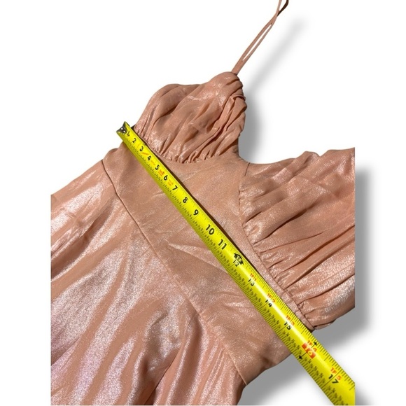 Lulu’s Shiny Peach Spaghetti Strap Pleated Cups Mini Formal Style Sundress - Picture 11 of 16